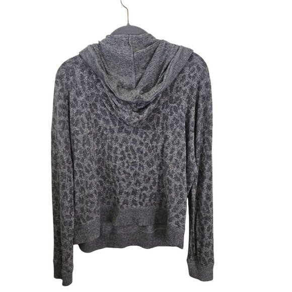 Rails Murray Sweatshirt Melange Grey Leopard Pullover Hooded Size M - Picture 3 of 10